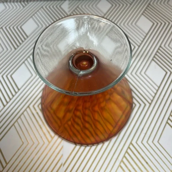 Vintage Marigold Carnival Glass Footed Dish - Picture 5 of 11